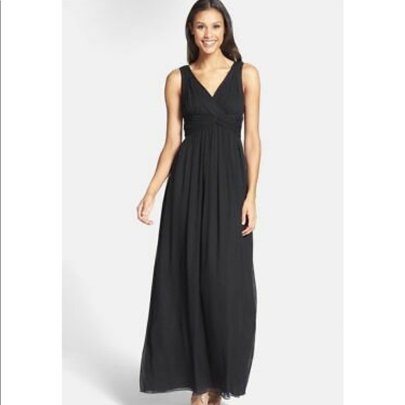 Donna Morgan Julie black long chiffon gown - Picture 7 of 7